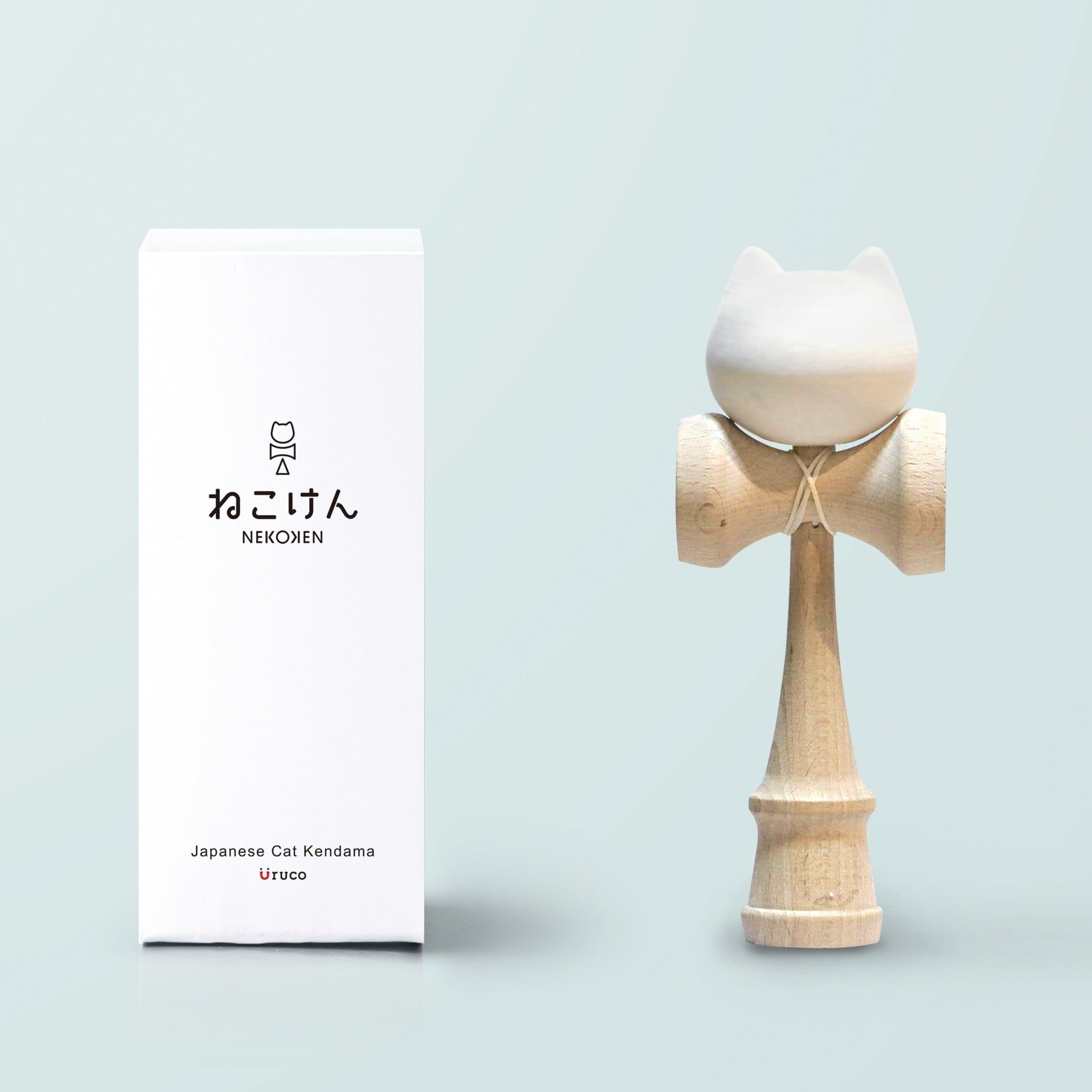 ねこけん Japanese Cat Kendama 黒 けん玉 猫 グッズ 未使用】ねこの形