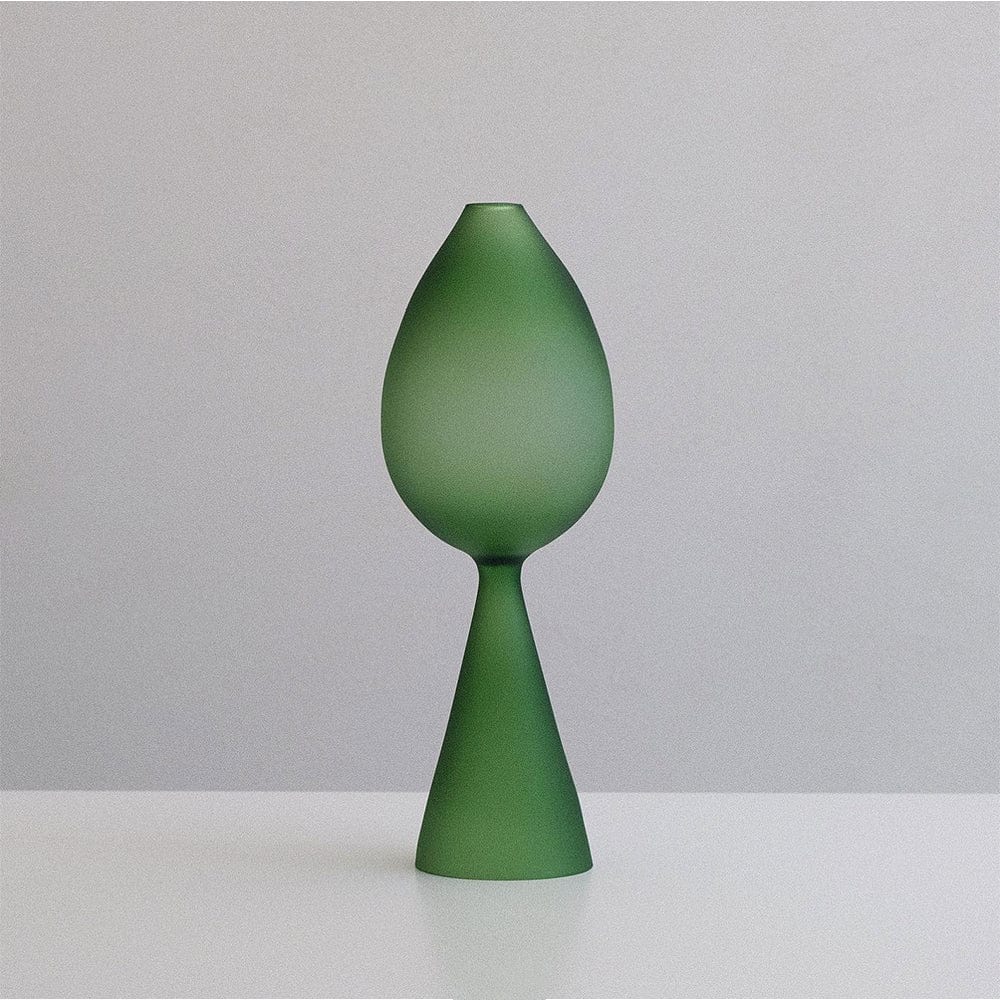 clear b Bud Vase frosted green 花瓶 - Hunt Tokyo