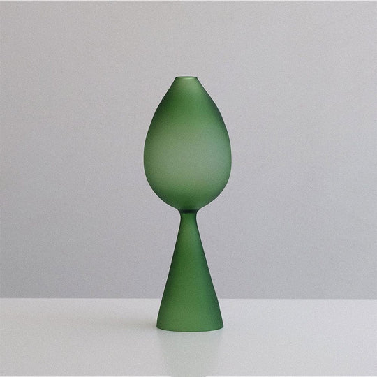 clear b Bud Vase frosted green 花瓶 - Hunt Tokyo