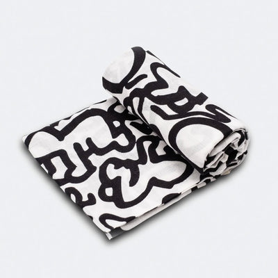 ETTA LOVES x KEITH HARING 'BABY' XL MUSLIN - for newborn to 4 months old babies