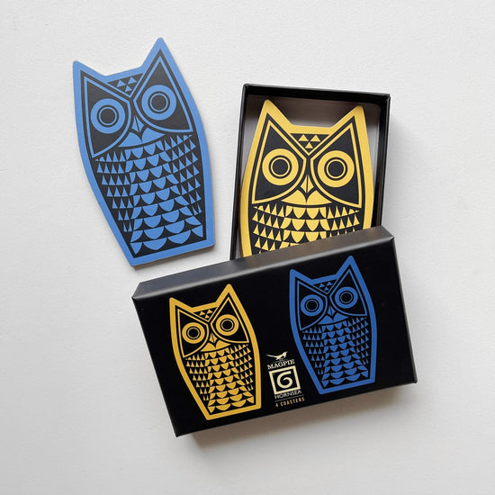 Magpie x Hornsea Owl Shaped Coasters - set of 4 - Hunt Tokyo